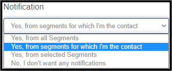 Select a notification option